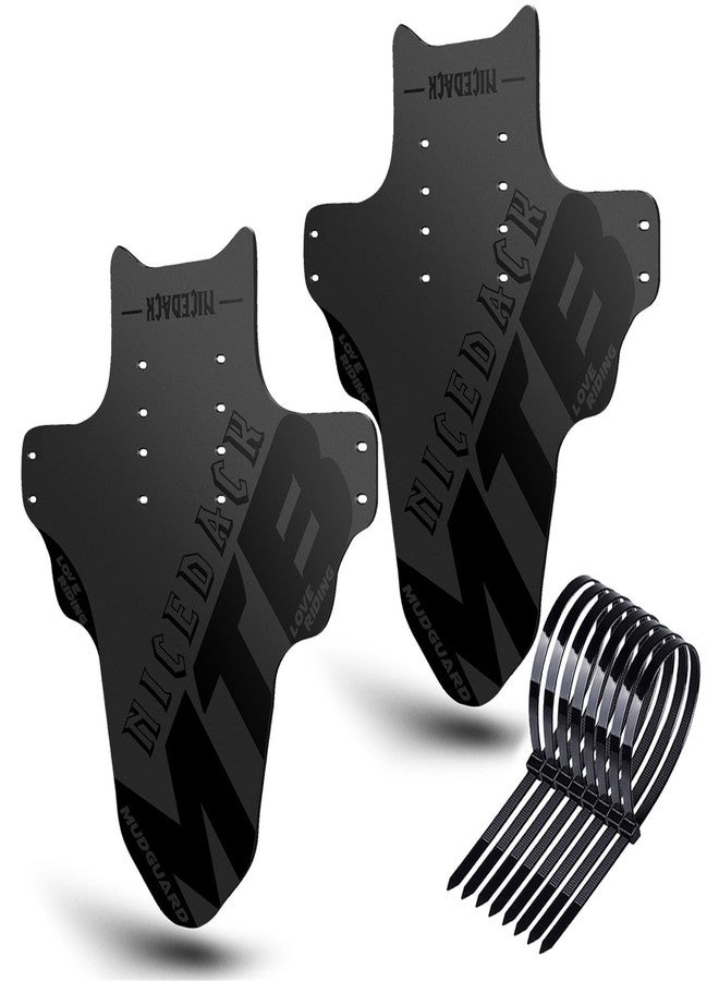 NICEDACK Mudguards Mountain Bike, 2 Pieces Mudguards Fit 20-29 Inch MTB Mudguard Front and Rear Compatible Bicycle Splash Guard (Black) - Image 1