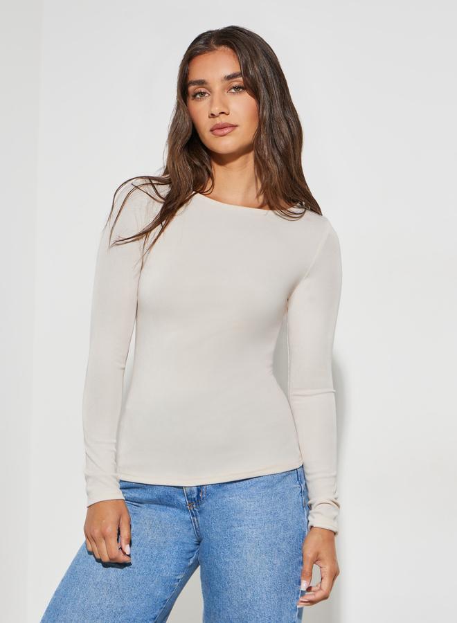Styli Pack of 2 - Solid Boat Neck Knit Top - Image 5