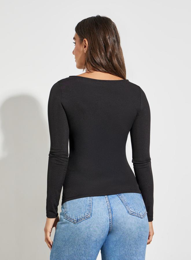 Styli Pack of 2 - Solid Boat Neck Knit Top - Image 4