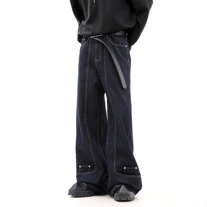 Unisex Classic Denim Jeans Loose Fit Daily Outdoor Wear - Image 3