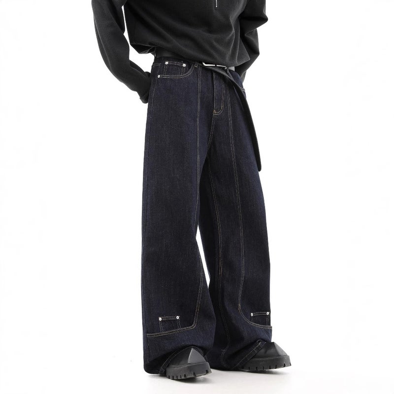 Unisex Classic Denim Jeans Loose Fit Daily Outdoor Wear - Image 2