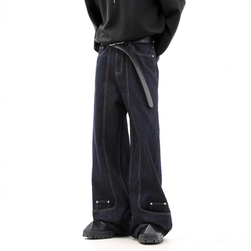 Unisex Classic Denim Jeans Loose Fit Daily Outdoor Wear - Image 1
