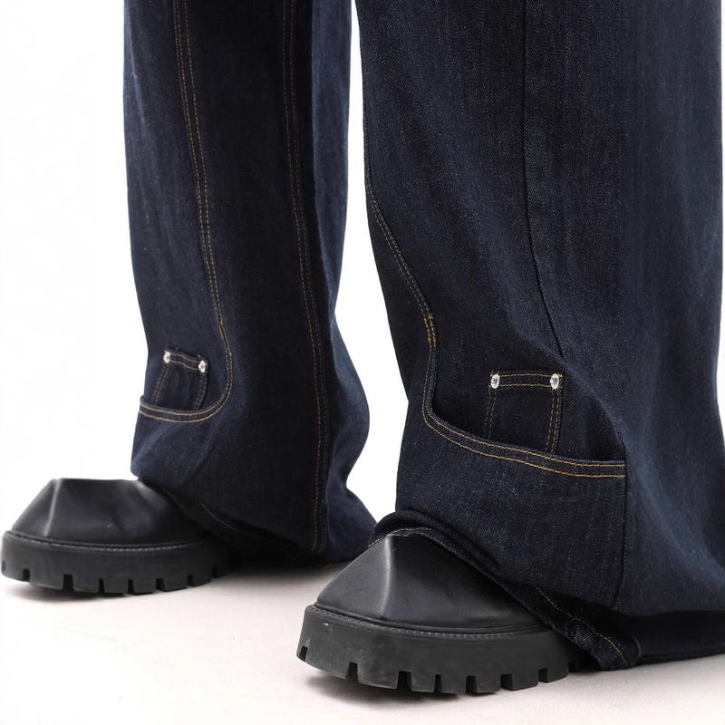 Unisex Classic Denim Jeans Loose Fit Daily Outdoor Wear - Image 5