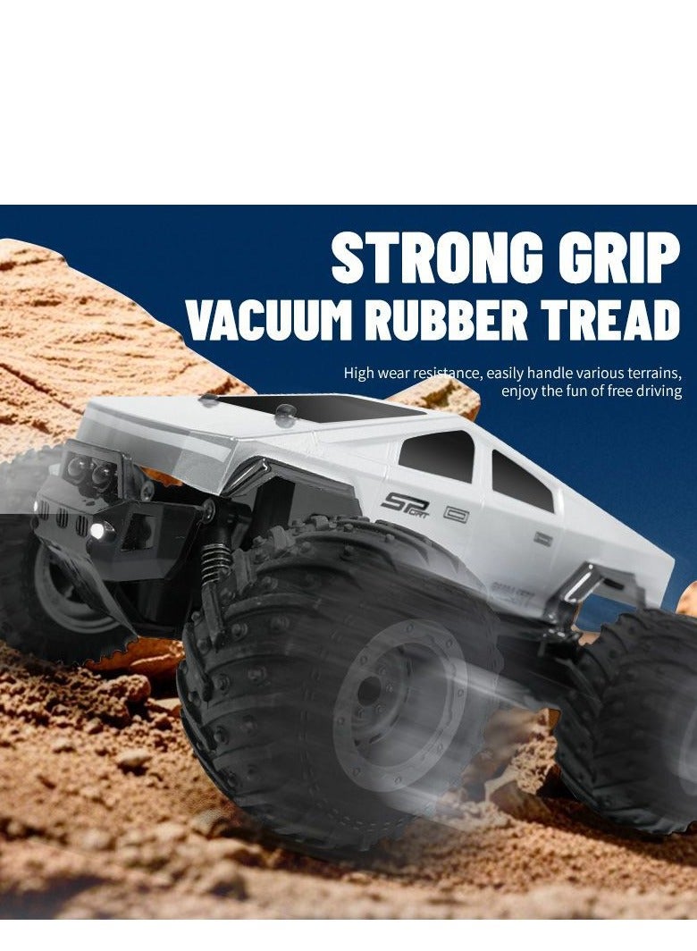 JJRC 1:24 Pickup RC Cybertruck , 4WD All Terrain Off-Road Fast Remote Control Car,  LED Headlights, 2.4GHz Powerful RC  Sand Car, Toys for Kids & Adults Ages - Silver - Image 3