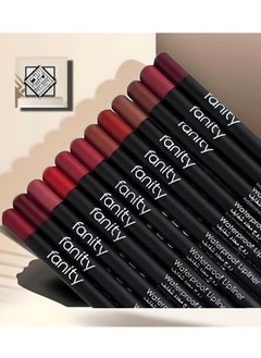 FANITY 12-Piece Waterproof Lipliner Pencil Set Multicolour  - Image 2