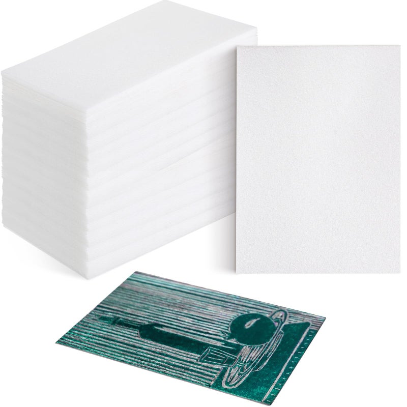 Pangda 100 Pcs White Foam Printing Plates, Foam Sheets Crafts Color Craft Board for Printmaking, Card Making, DIY Project, Stamp, Classroom, Scrap Booking (1.3 mm Thick) - Image 1