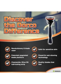 DORCO Pace 6 Six Blade Razor Blade System Value Pack (10 Pack + 1 Handle)  - Image 5