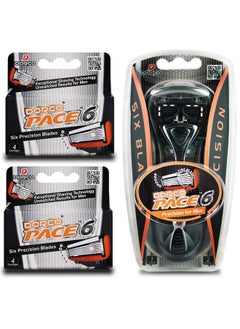 DORCO Pace 6 Six Blade Razor Blade System Value Pack (10 Pack + 1 Handle)  - Image 1