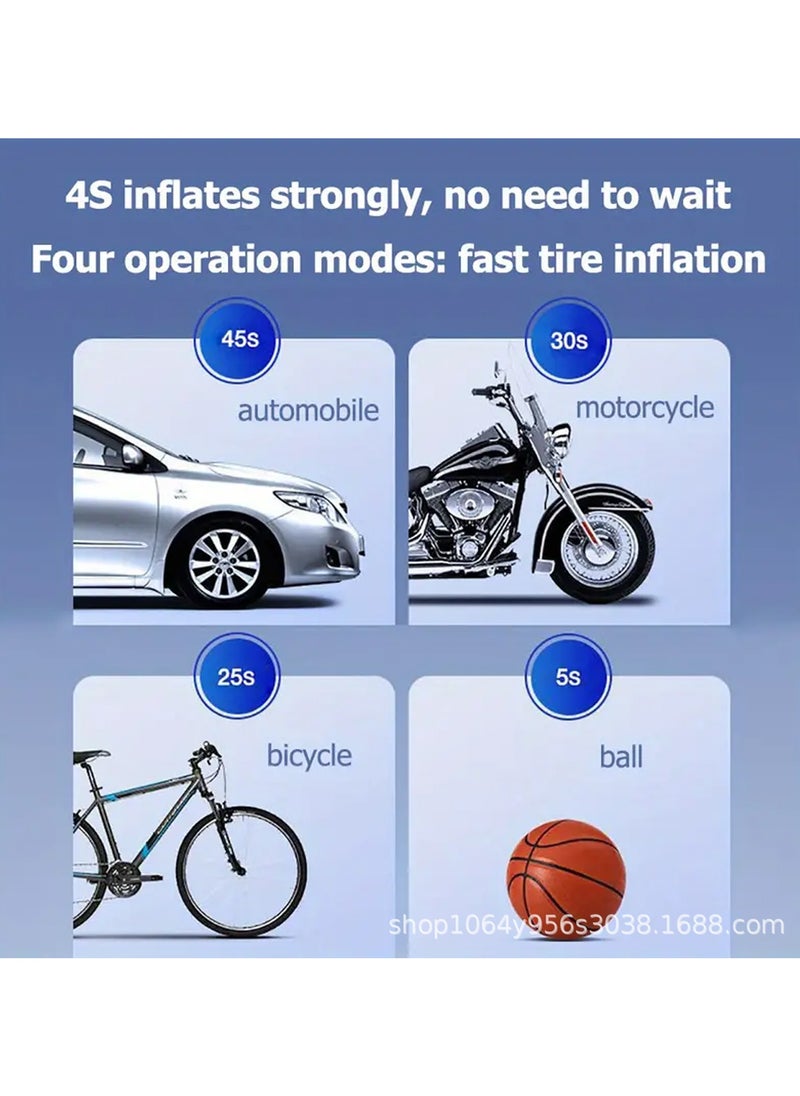 SHIXIN Car electric air pump, portable digital display air pump, small and wireless, suitable for inflating cars, motorcycles, bicycles, and various balls  - Image 5