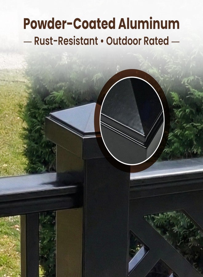 Decorex Hardware 2.5" x 2.5" Aluminium Pyramid Post Cap for Metal Posts - Pressure Fit - Black - Image 3