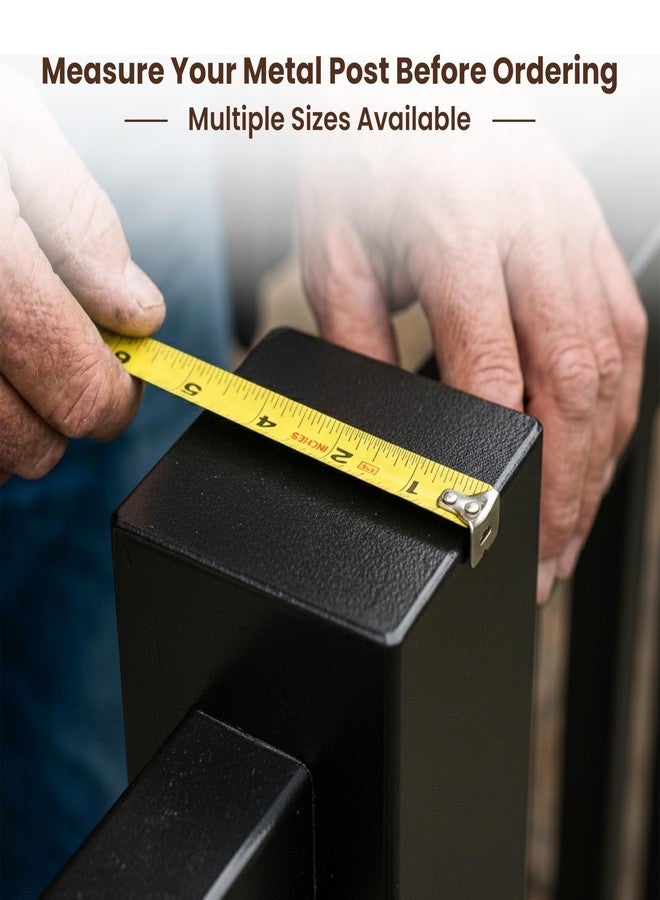 Decorex Hardware 2.5" x 2.5" Aluminium Pyramid Post Cap for Metal Posts - Pressure Fit - Black - Image 5