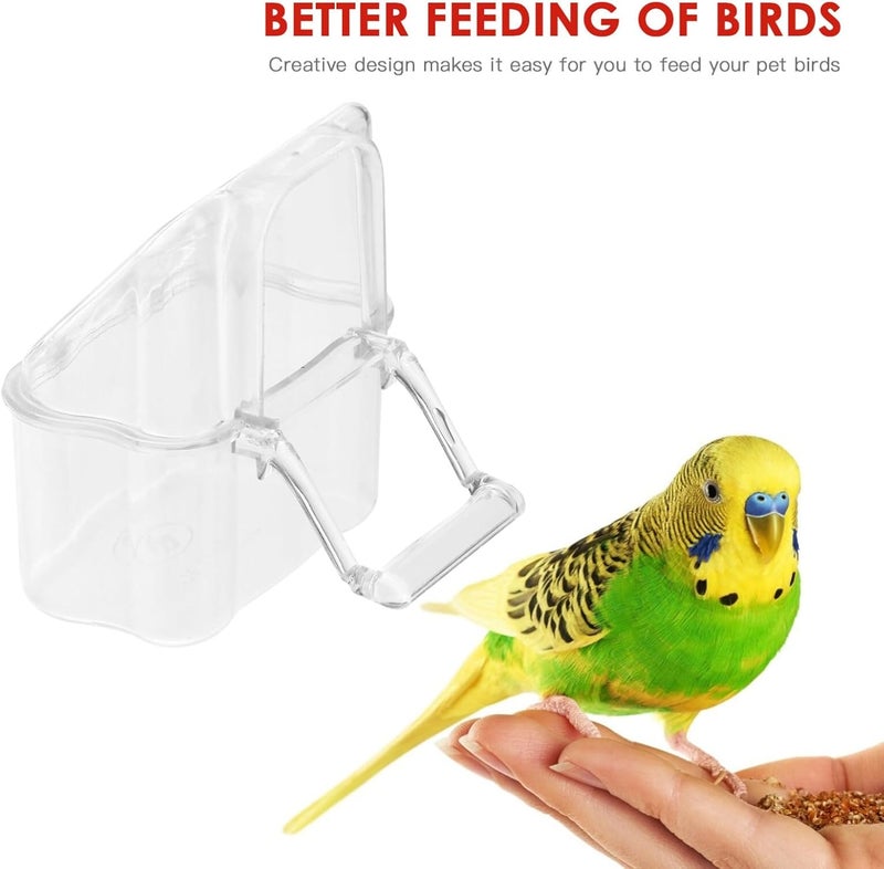 بو بيت بوب POPETPOP 3pcs Bird Cage Feeder Parrot Feeder Tray Hanging Cup Food Dish for Small Birds Lovebirds Cockatiels Canaries Sun Conures - Image 5