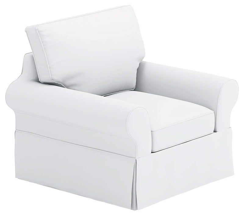 Heavy Cotton Chair Cover is Sofa Slipcover Replacement It Fits Pottery Barn PB Basic Chair 395 Wide Not Grand Chair or Armchair Basic White Cotton