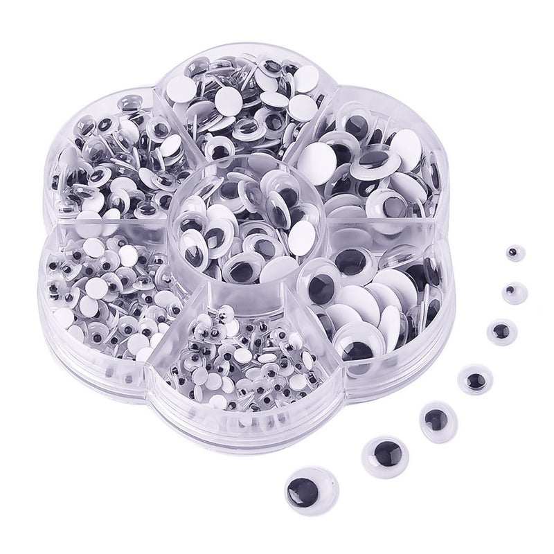 KUUQA 500 Pieces Mixed Wiggle Googly Eyes Self Adhesive Googly Eyes DIY Scrapbooking Crafts - Image 1