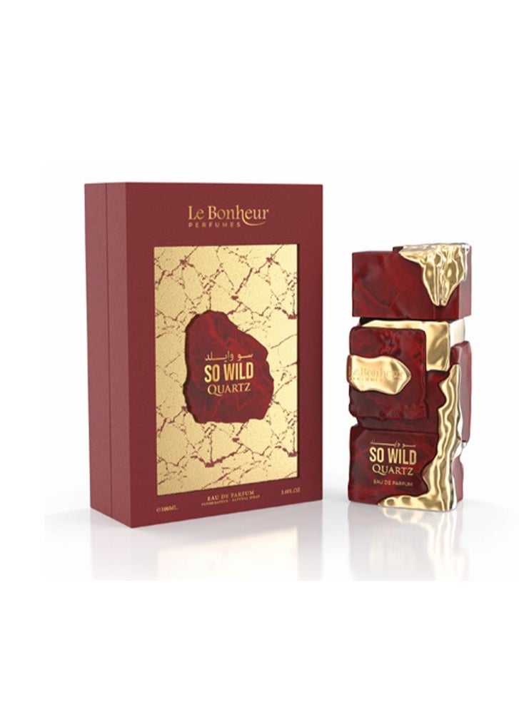 Le Bonheur Perfumes So Wild Quartz Eau De Parfum 100ml Luxury Oriental Vanilla Unisex Perfume Long Lasting Fragrance with Saffron Clove Akigalawood Cashmere Wood Caramel Vanilla Amber Premium Gift for Men and Women Model So Wild Quartz - Image 1
