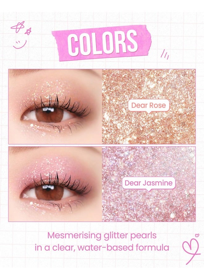 AMTS - Webtoon True Beauty - 04 Dear Jasmine | Liquid Chunky Glitter Eyeshadow | Highlighter, K-Drama Korean Makeup, Pigmented, Long Lasting Shimmer - Image 1