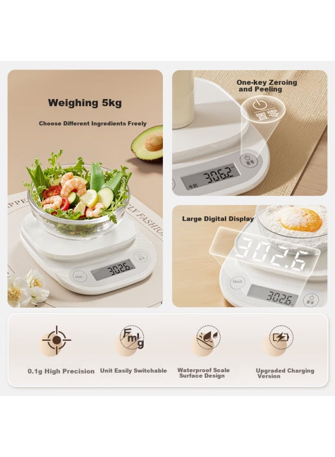 Haier Electronic Kitchen Scale, Smart Scale With Long Battery Life, 0.1G High Precision, Home Weighing, Small Gram Scale, Coffee Roasting Food Scale, Type-C Rechargeable - Image 1