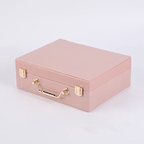 SIBY Leather Jewelry Organizers Storage Box For Necklaces Earrings Rings Bracelets Watches|Bangle Box For Women With Removable Tray|Jewelry Boxes With Two Layers Display For Girl'S Gift, Pink - Image 5
