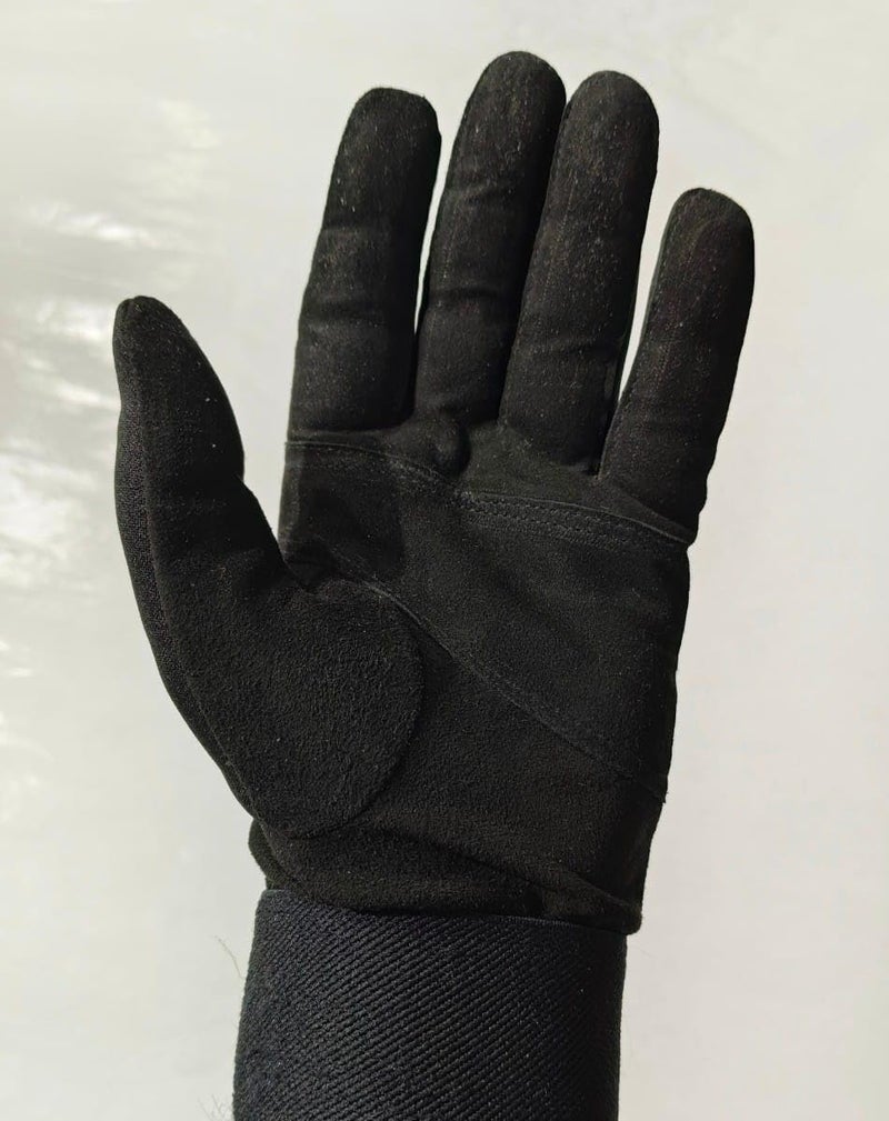 DEFENCER Horse Riding Pour Leather Gloves | Leather Gloves with Wrist Support for Biker and Exercise | Gloves for Sports - Black (Lightweight Running Gloves) 1 Pair (M) - Image 1