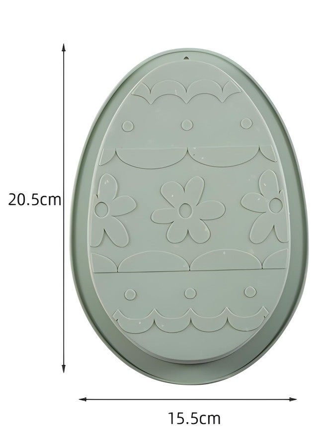 Wetco 8.1inch Big Size Easter Bunny Easter Rabbit Easter Egg Cake Pan 3D Silicone Christmas Baking Molds for Easter Holiday Parties (Pink) (Easter Egg) - Image 2