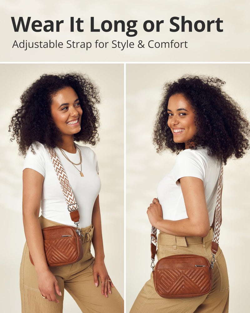 Vantamo Premium Quilted Crossbody Bags for Women with Anti-Pickpocket Clip, Vegan Leather Handbags, Travel Purses for Women - Image 4