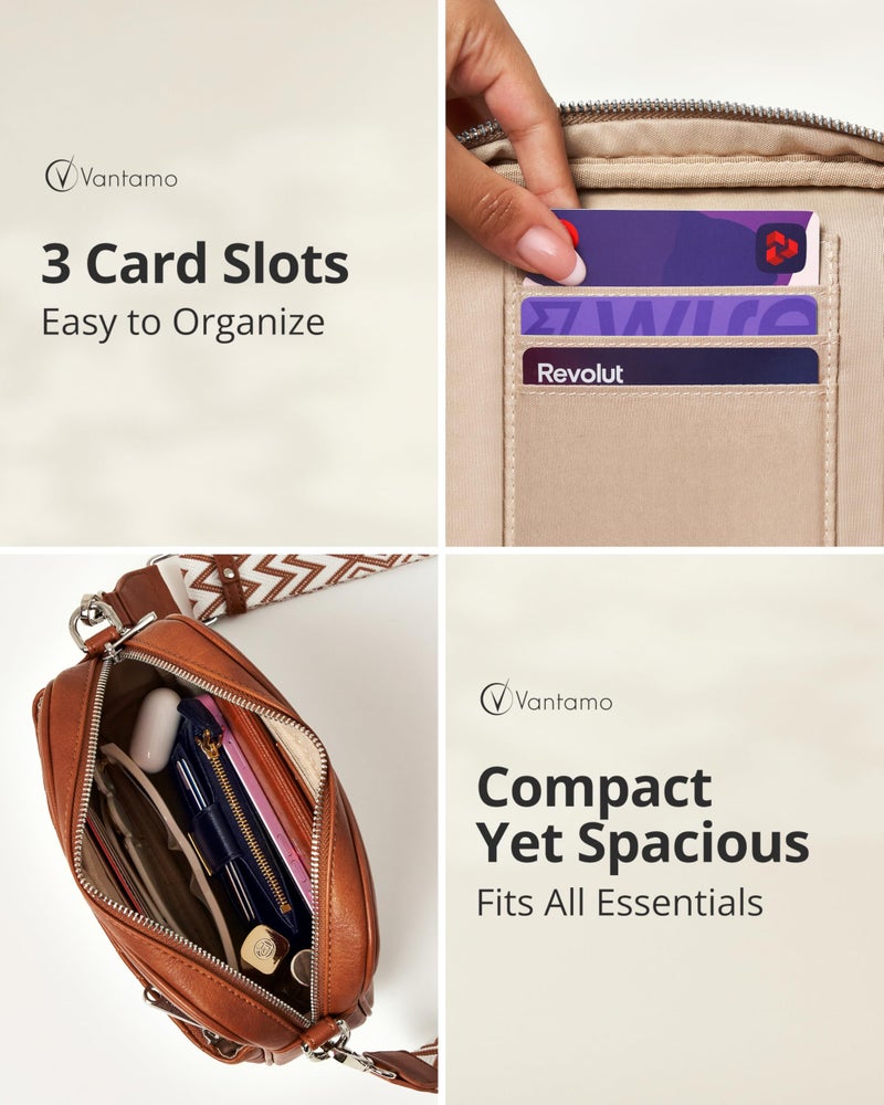 Vantamo Premium Quilted Crossbody Bags for Women with Anti-Pickpocket Clip, Vegan Leather Handbags, Travel Purses for Women - Image 3