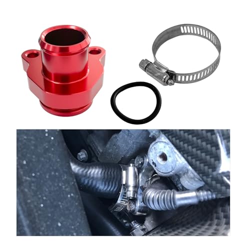 Dickno Aluminum Water Hose Fitting Kit Car Engine Coolant Hose Fitting with Clamp OEM 11537541992 11537544638 Hose Fitting Kit Replacement Compatible with 335i 335xi 135 330i 530xi Red - Image 1