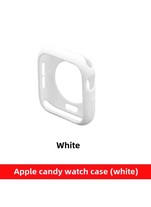 Half Pack TPU Watch Case For Apple Iwatchs10 Soft Case Ultra49mm Candy Color Frosted Protective Cover-Color:White-Dimensions:Candy Shell (S10 46mm) With Packaging