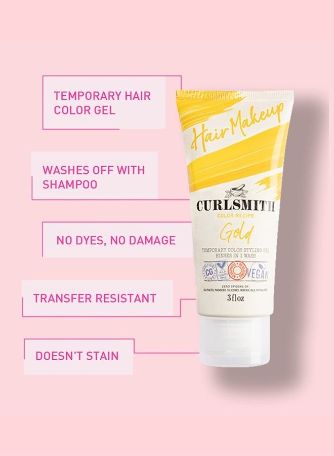 Curlsmith - Hair Makeup - Vegan Temporary Hair Color and Styling Gel (Gold 3 fl.oz) - Image 1