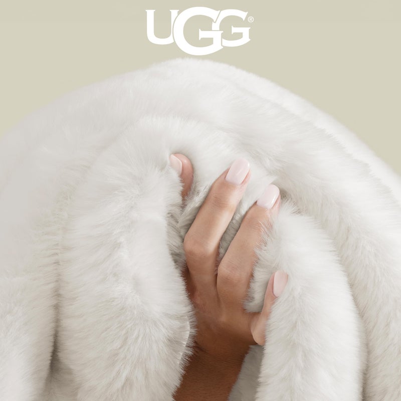 UGG Euphoria Faux Fur Throw Blanket, Warm Fluffy for Couch or Bed, Luxury Bedroom Decor, Blankets, Machine Washable, 50-inch x 70-inch, White Snow - Image 4