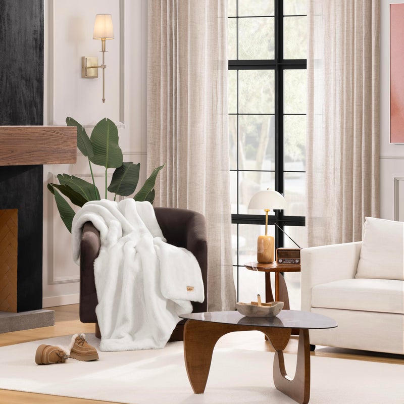 UGG Euphoria Faux Fur Throw Blanket, Warm Fluffy for Couch or Bed, Luxury Bedroom Decor, Blankets, Machine Washable, 50-inch x 70-inch, White Snow - Image 2