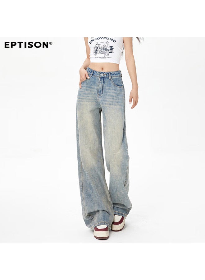 EPTISON Yipintiancheng American Style Wide-leg Loose Curved Blade Jeans For Women Autumn New Hip-covering Slimming Sickle Pants Casual Versatile - Image 4