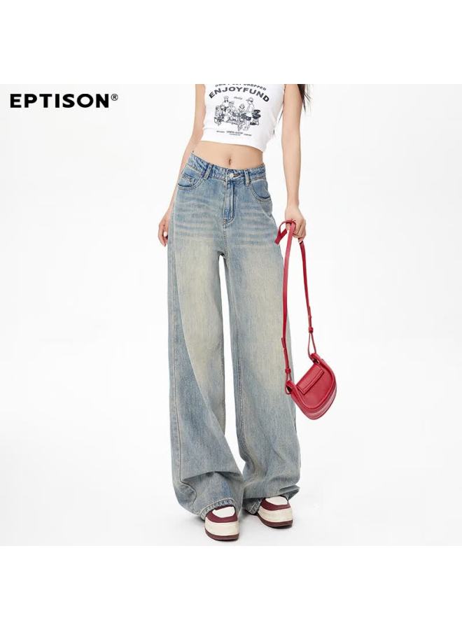 EPTISON Yipintiancheng American Style Wide-leg Loose Curved Blade Jeans For Women Autumn New Hip-covering Slimming Sickle Pants Casual Versatile - Image 2