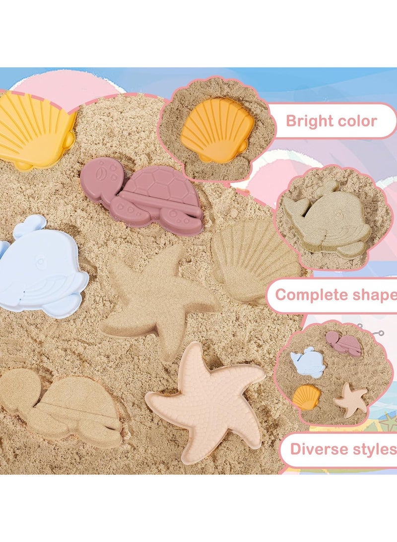 VUCATIN Silicone Sand Toys for Baby with Portable Beach Bag - Kids Beach Set with Beach Toy Molds Shovel Bucket Set - Sand Toys Toddler Sandbox Toys for Kids Outdoor Summer Playset (Pink) - Image 4