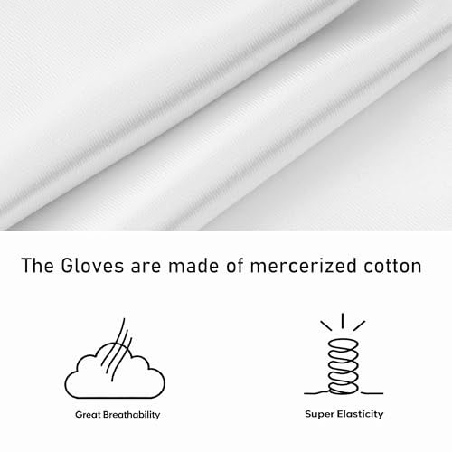 Wobe Long Opera Party 20s Satin Gloves Stretchy Adult Size 20.7" Elbow Length 1920s Satin Classic Sun Protection Wedding Bride Etiquette Gloves for Women Girls White - Image 3
