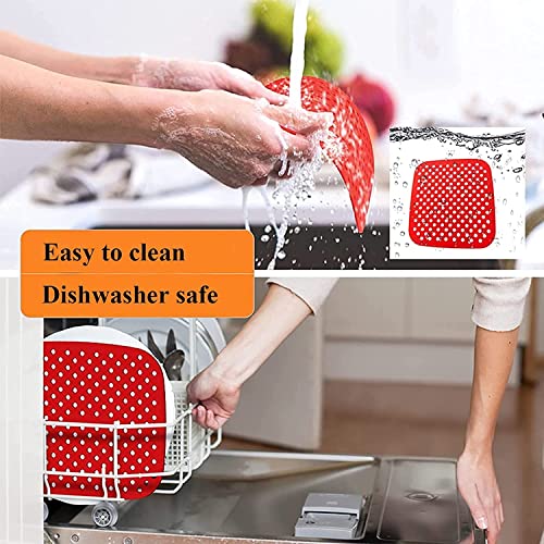 VOIISH Reusable Silicone Air Fryer Liners Non-Stick, Easy-Clean Mats for Air Frying, Steaming & Baking Heat-Resistant Air Fryer Accessories & Parchment Paper Alternative - Image 4