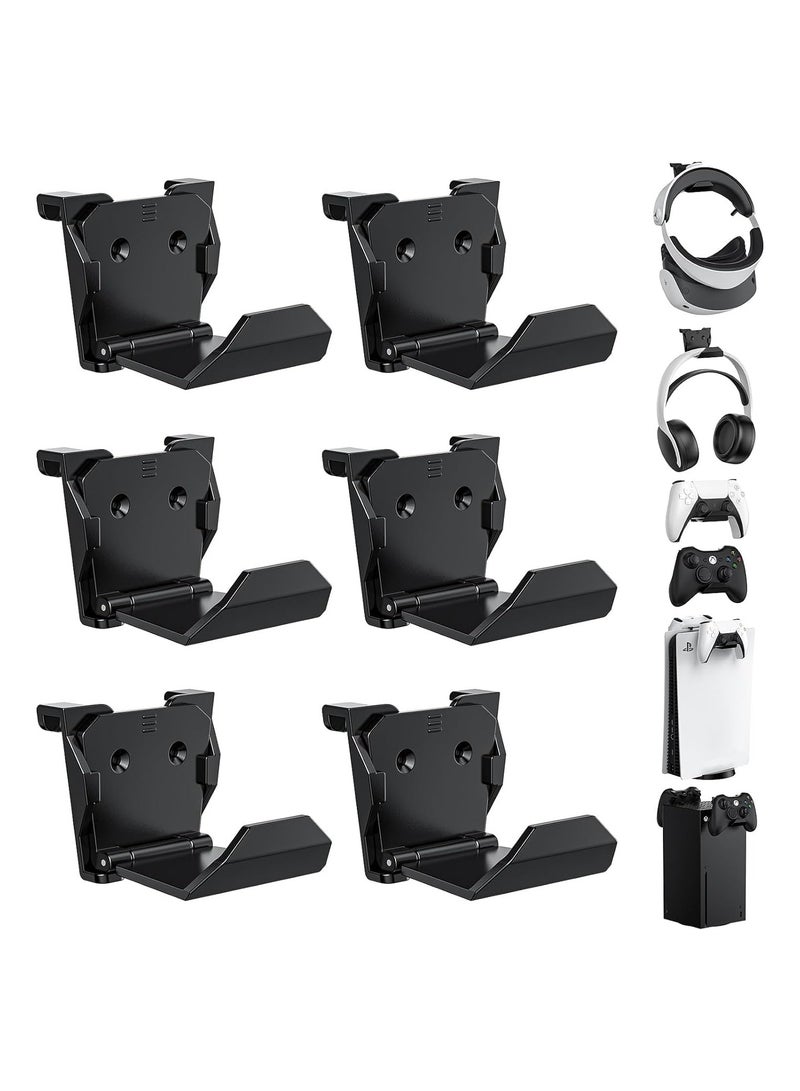 SYOSI 6Pcs Controller Wall Mount Holder Strong Adhesive Screw Controller Holder Headphone stand Headset Hanger Hook for Video Game Controller Headphones  - Image 1
