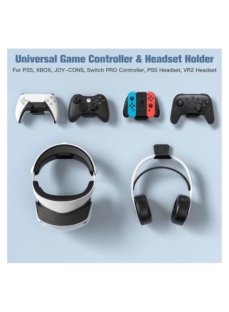 SYOSI 6Pcs Controller Wall Mount Holder Strong Adhesive Screw Controller Holder Headphone stand Headset Hanger Hook for Video Game Controller Headphones  - Image 5