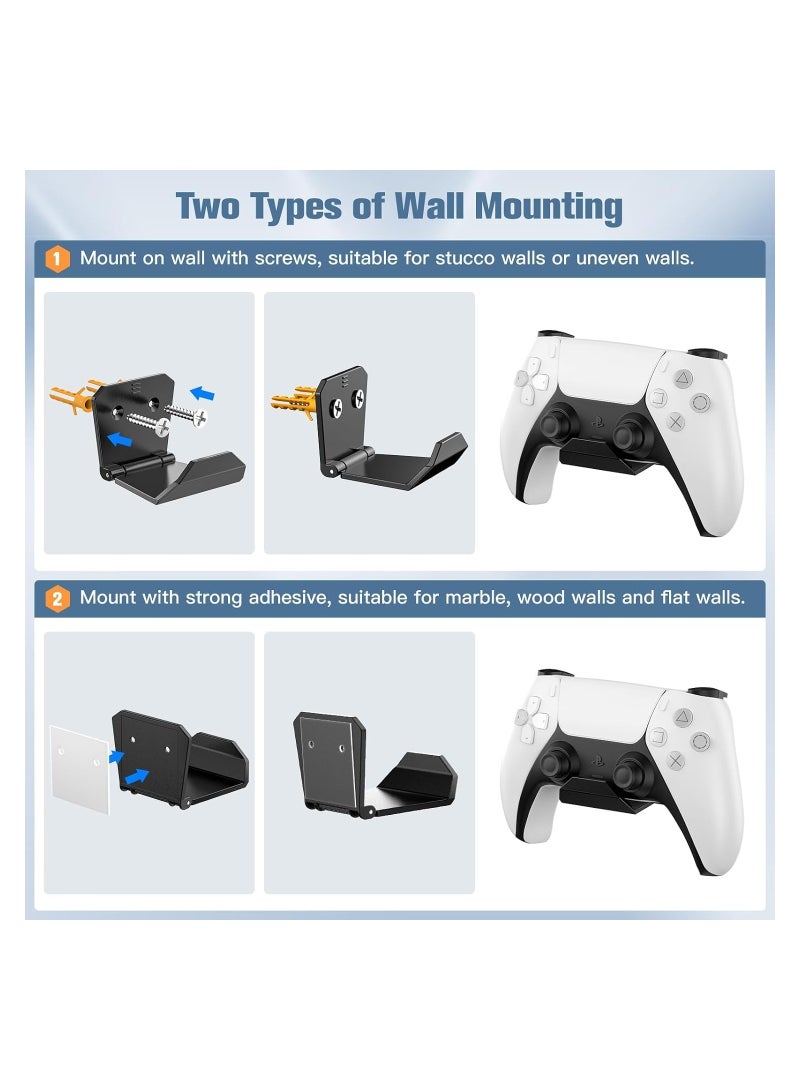SYOSI 6Pcs Controller Wall Mount Holder Strong Adhesive Screw Controller Holder Headphone stand Headset Hanger Hook for Video Game Controller Headphones  - Image 3