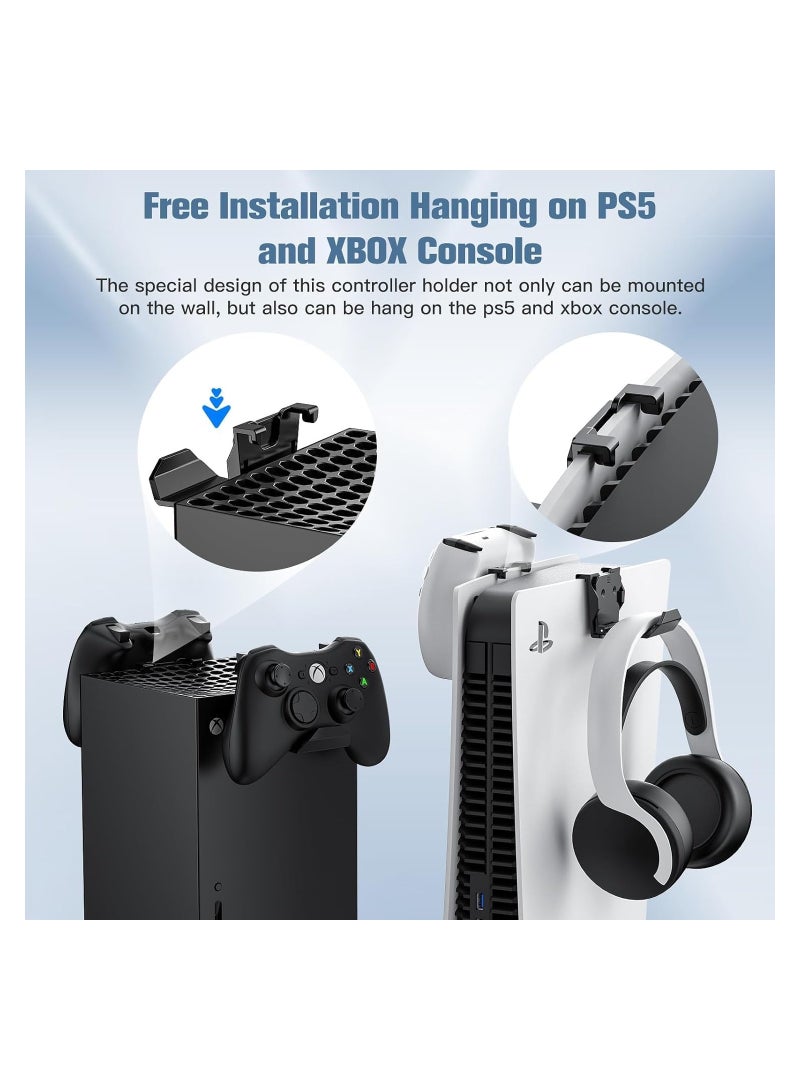 SYOSI 6Pcs Controller Wall Mount Holder Strong Adhesive Screw Controller Holder Headphone stand Headset Hanger Hook for Video Game Controller Headphones  - Image 4
