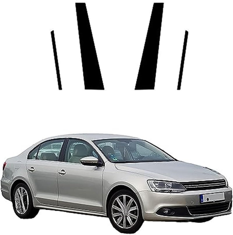 Wivplex Glossy Black Window Trim Cover for VW Jetta A6 - Image 1