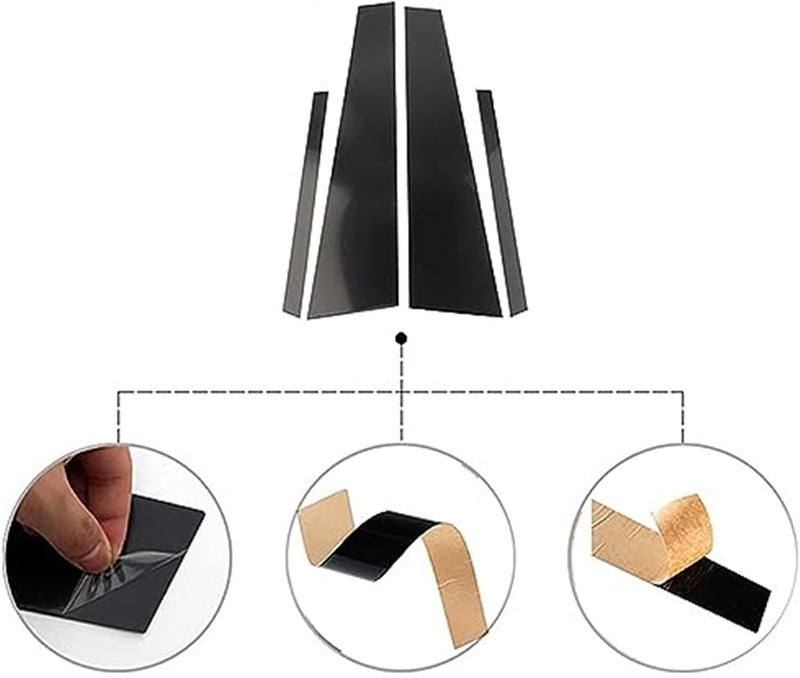 Wivplex Glossy Black Window Trim Cover for VW Jetta A6 - Image 5