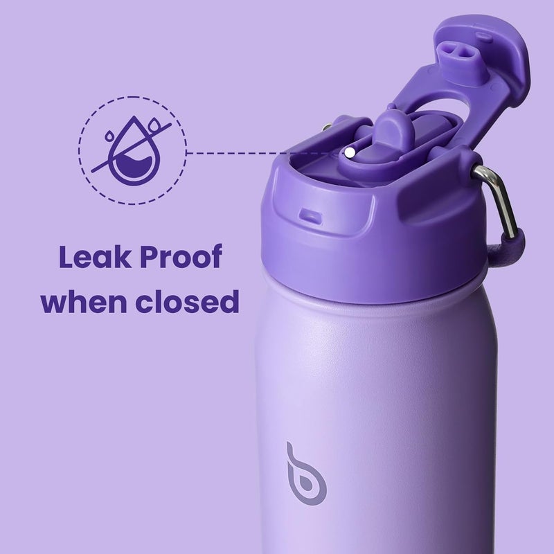 BOTTLE BOTTLE 24 oz Stainless Steel Insulated Sports Water Bottle with Straw and Pills Holder - Purple - Image 4