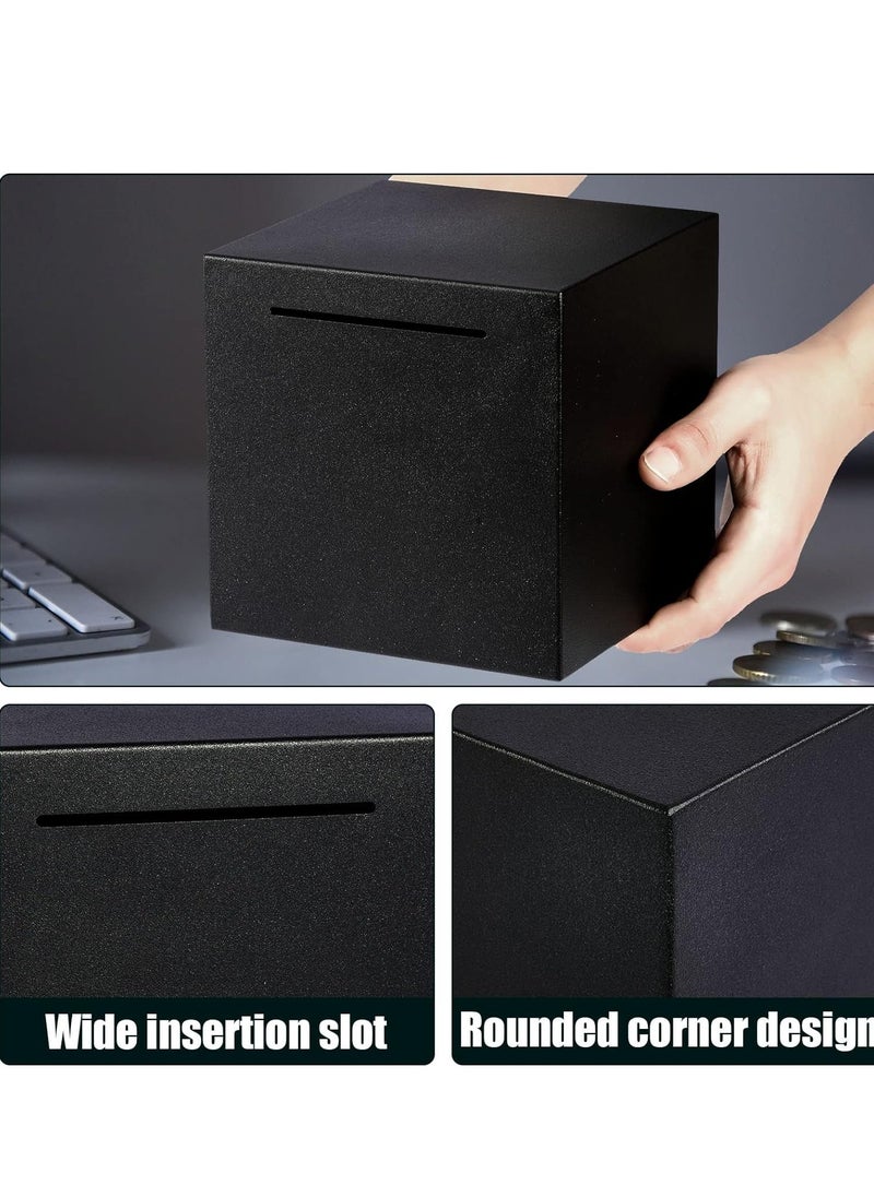 Joyelink - Bank for Adults, Stainless Steel Savings Bank to Help Budget and Save, Metal Money Bank Only Savings Box, Must Break to Access Money, 5.9"X5.9"X5.9" Black - Image 1