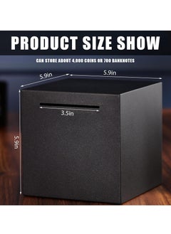 Joyelink Bank for Adults, Stainless Steel Savings Bank to Help Budget and Save, Metal Money Bank Only Savings Box, Must Break to Access Money, 5.9"X5.9"X5.9" Black  - Image 4