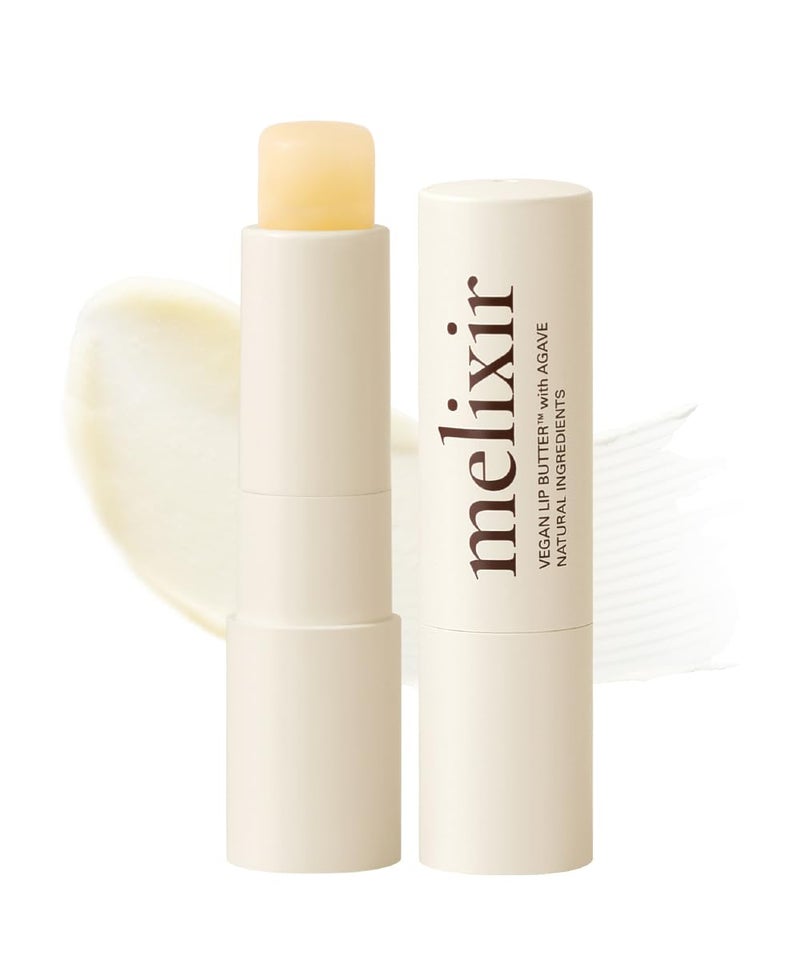 Melixir Vegan Lip Butter (12 Colors), Hydrating Lip Balm Stick, Bee-Free, Petrolatum-Free, Plant-Based, Moisturizes Dry & Chapped Lips With Shea Butter, Sheer, Natural Finish - #01 Agave(Clear) - Image 1