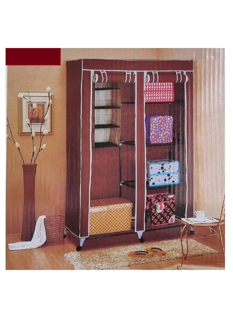 Generic Wardrobe, 2 doors, 6 shelves, 1 hanger - red 