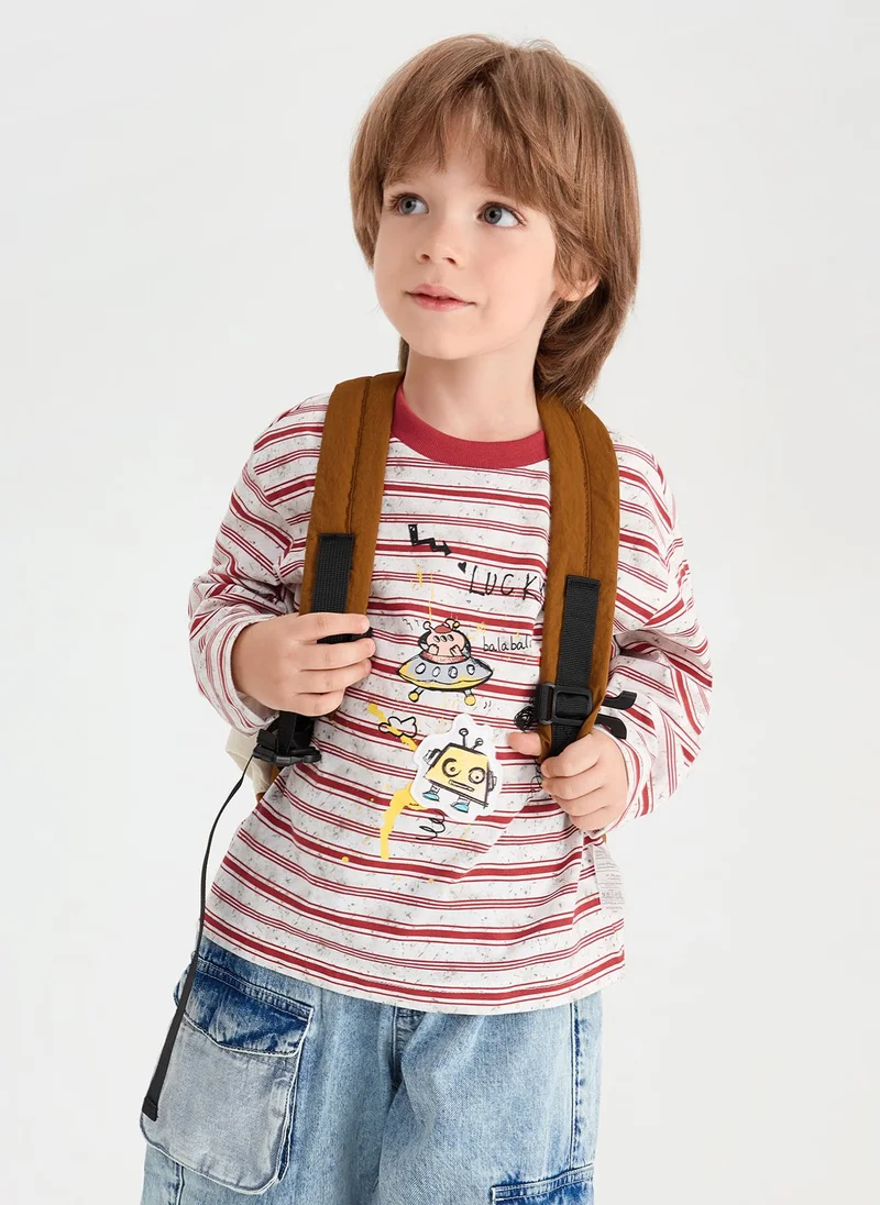 Balabala Toddler Boys Round neck long-sleeved T-shirt