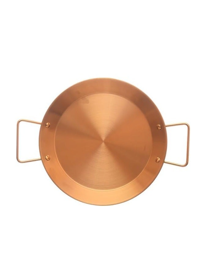 A round gold-plated stainless steel serving bowl, made of stainless steel, size 30 cm.  - Image 1