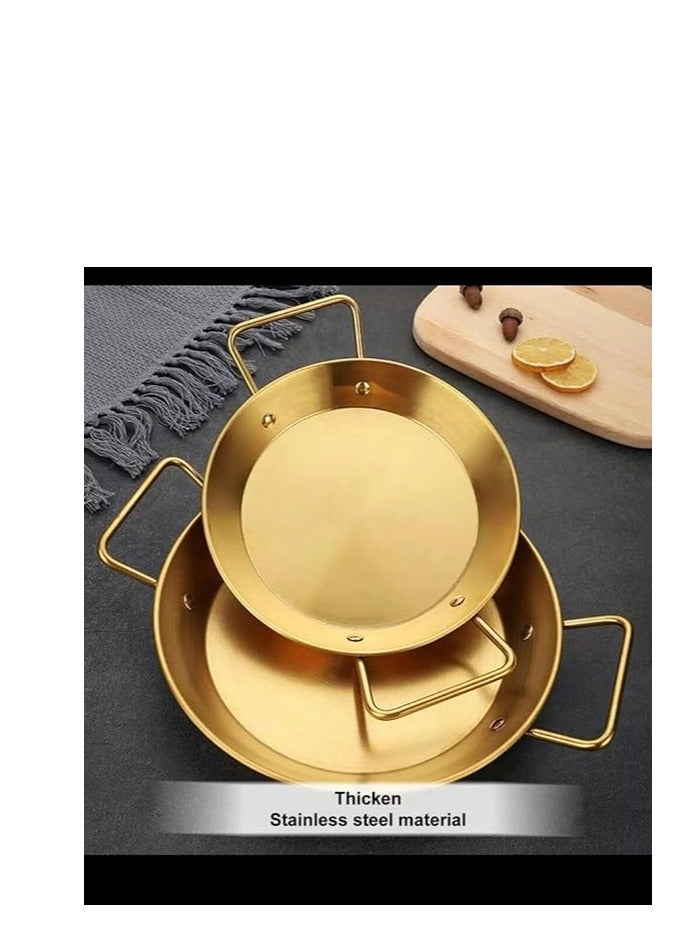 A round gold-plated stainless steel serving bowl, made of stainless steel, size 30 cm.  - Image 4